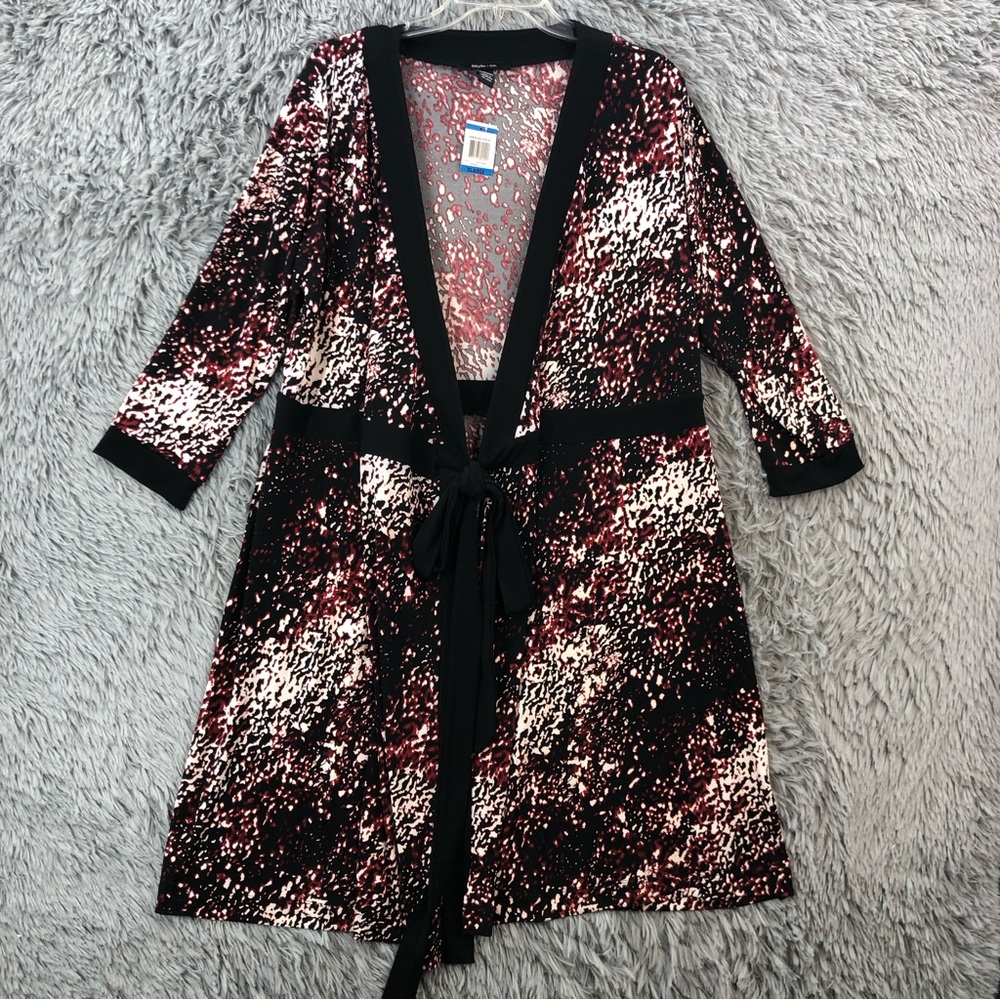 Style & Co Dress Womens XL Polka Dot Wrap Red Black NWT